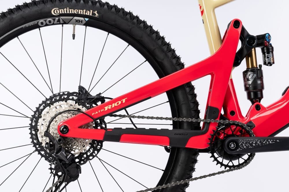 Ghost PATH RIOT CF Full Party Carbon E-MTB 2025 seismic red / yellow glacial sand glossy – Bild 4